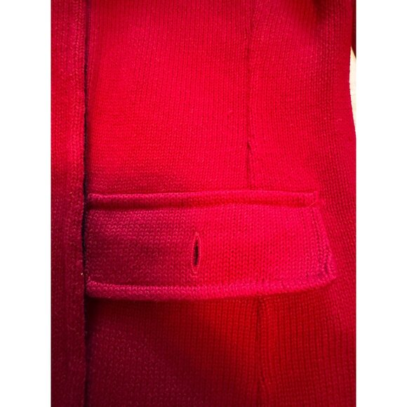 Lauren Ralph Lauren Red Knit Blazer Black Velvet Trim Equestrian Womens Small - Picture 10 of 10